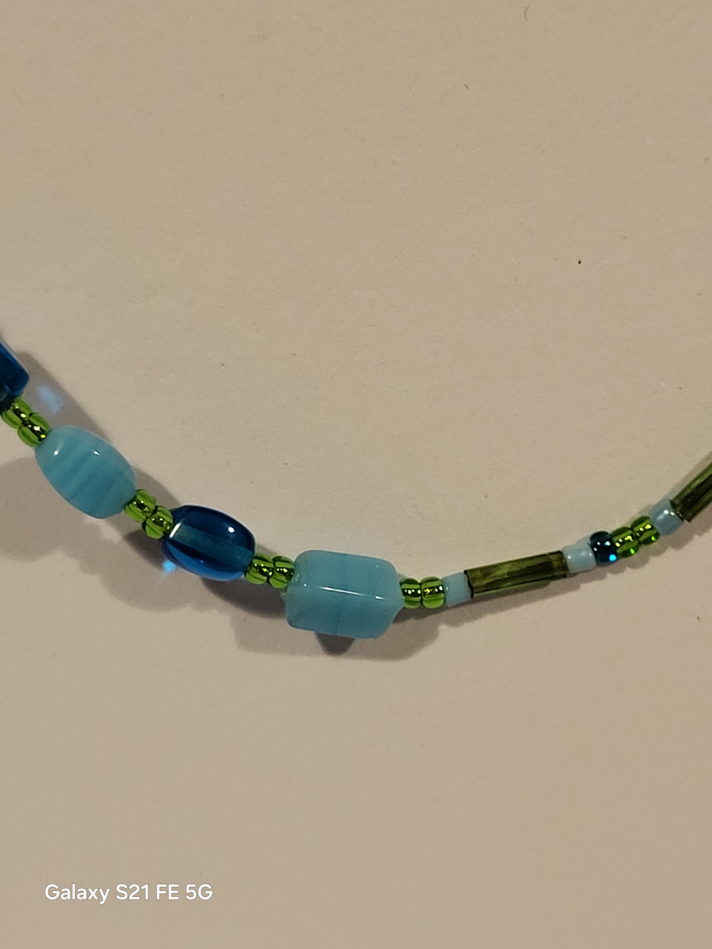 Handmade glass beaded necklace