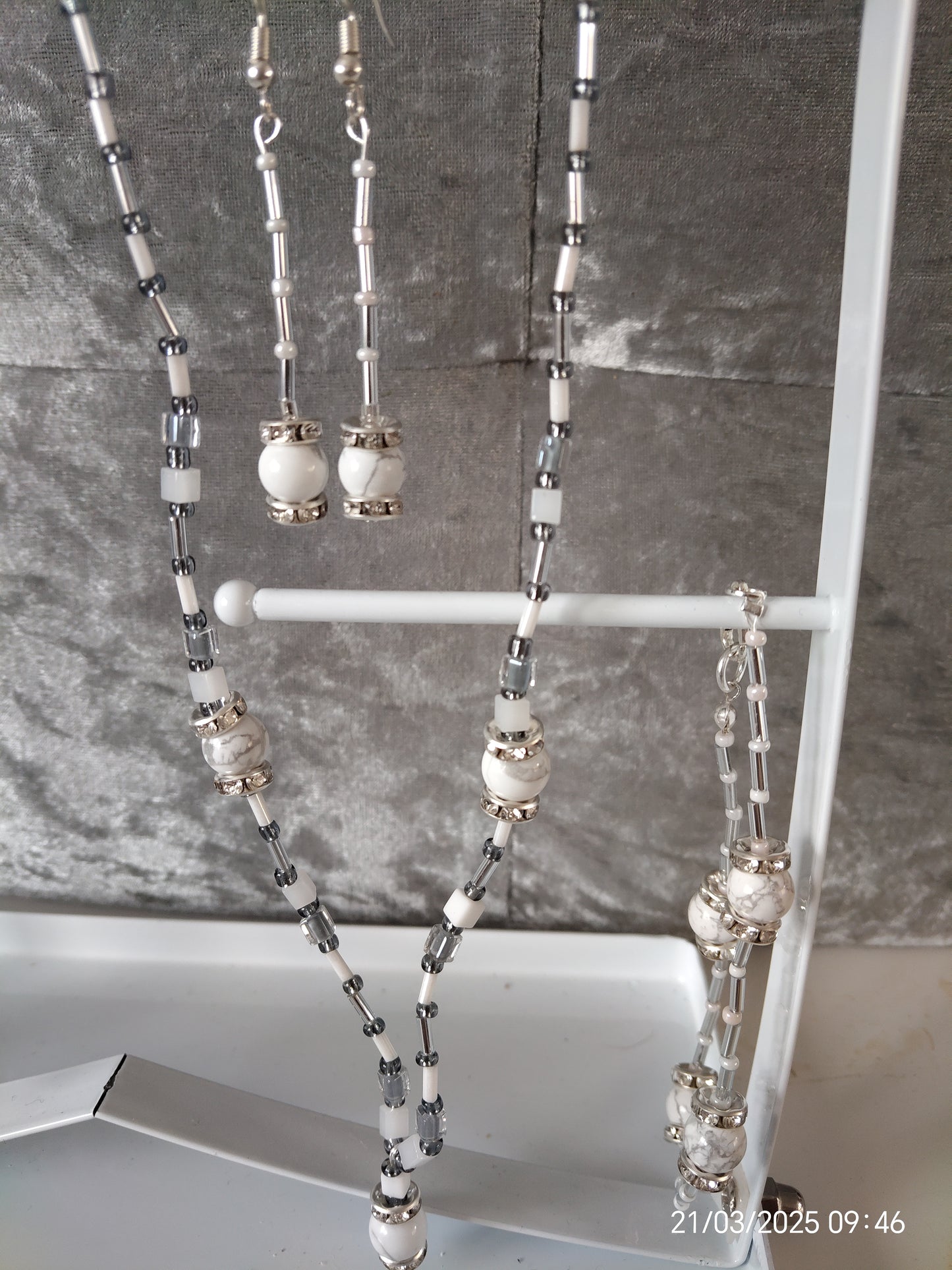 Serenity Necklace, White Howlite