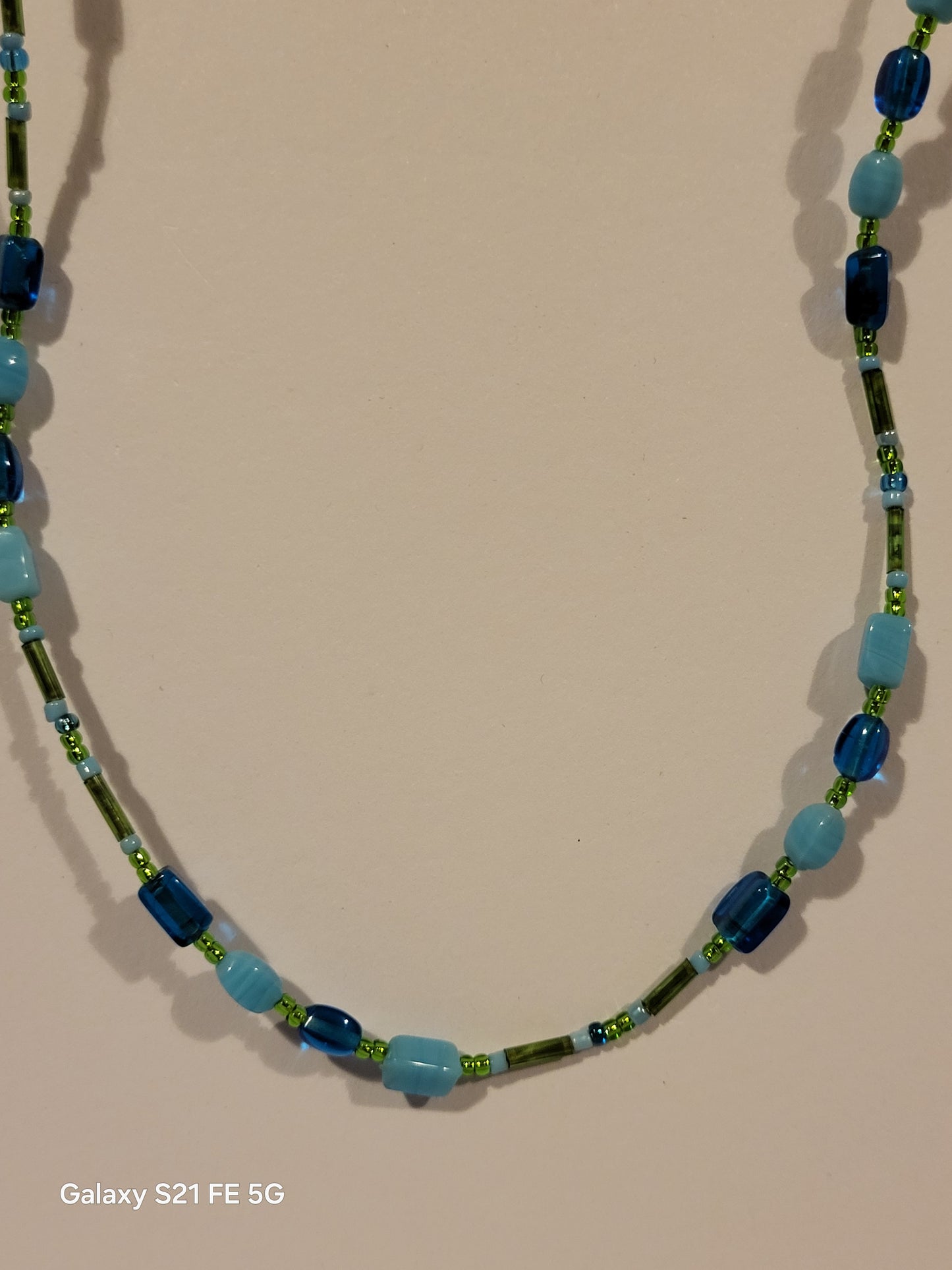 Handmade glass beaded necklace