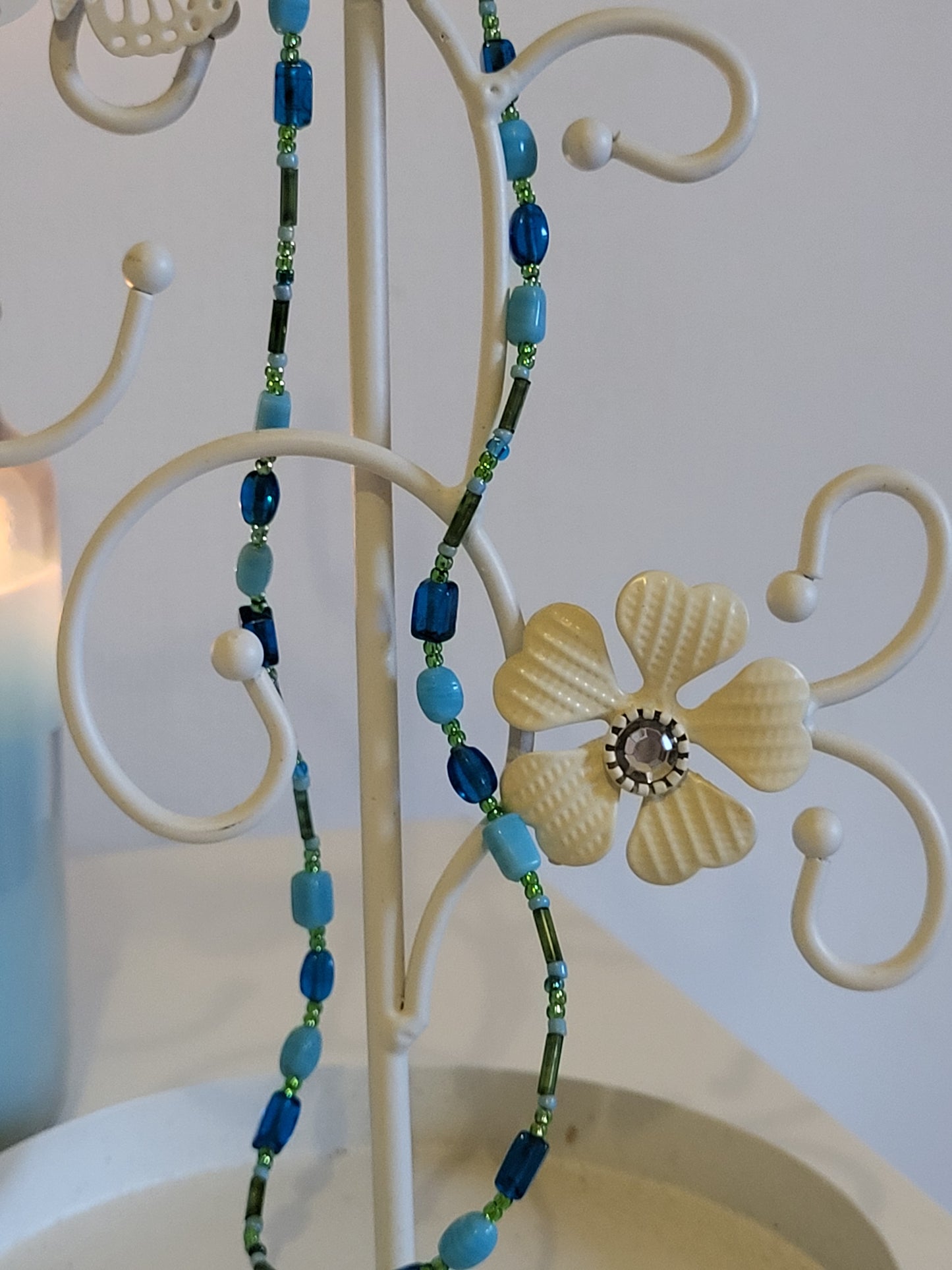 Handmade glass beaded necklace