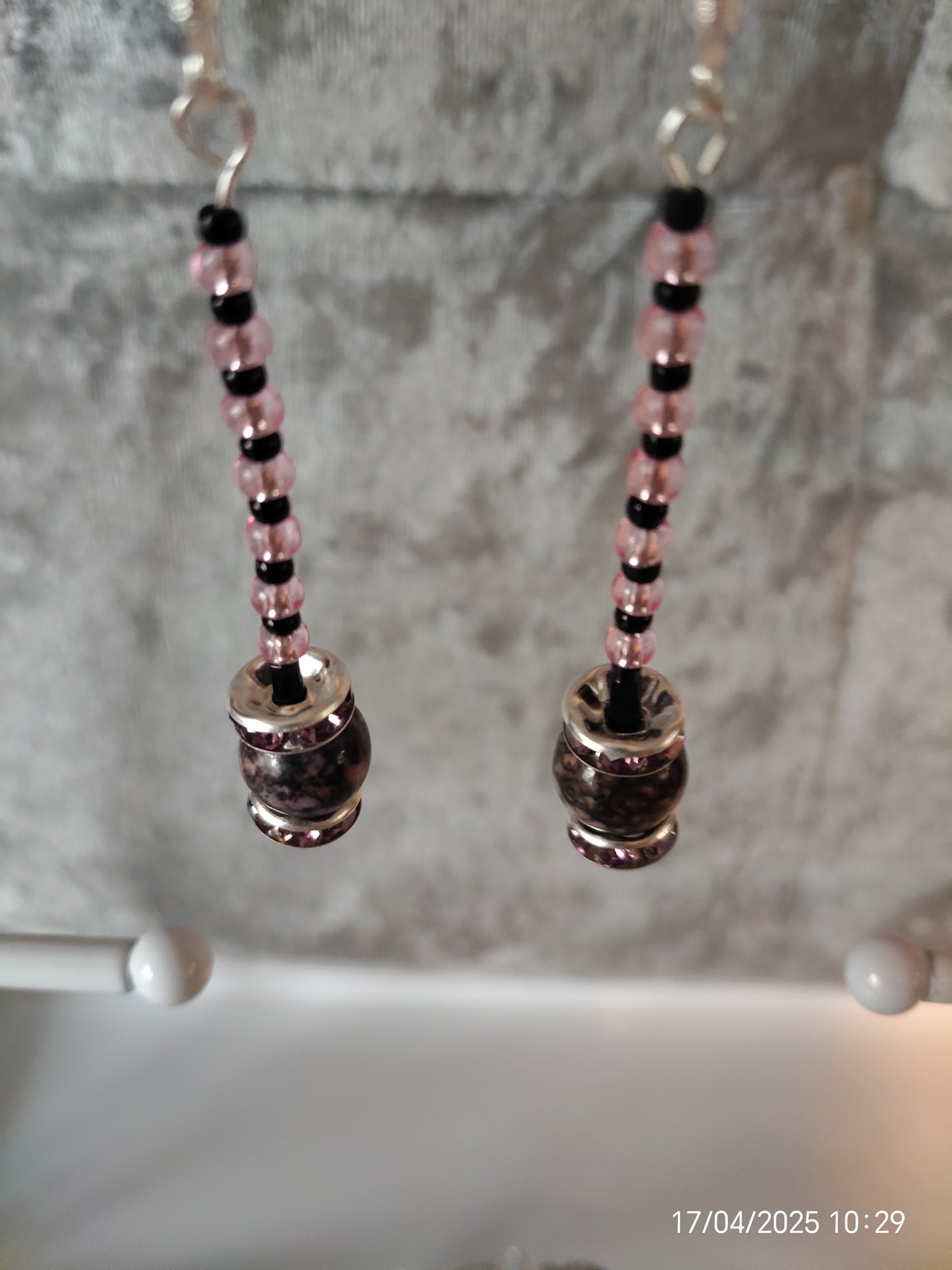 Rhodonite Bracelet and Earrings set