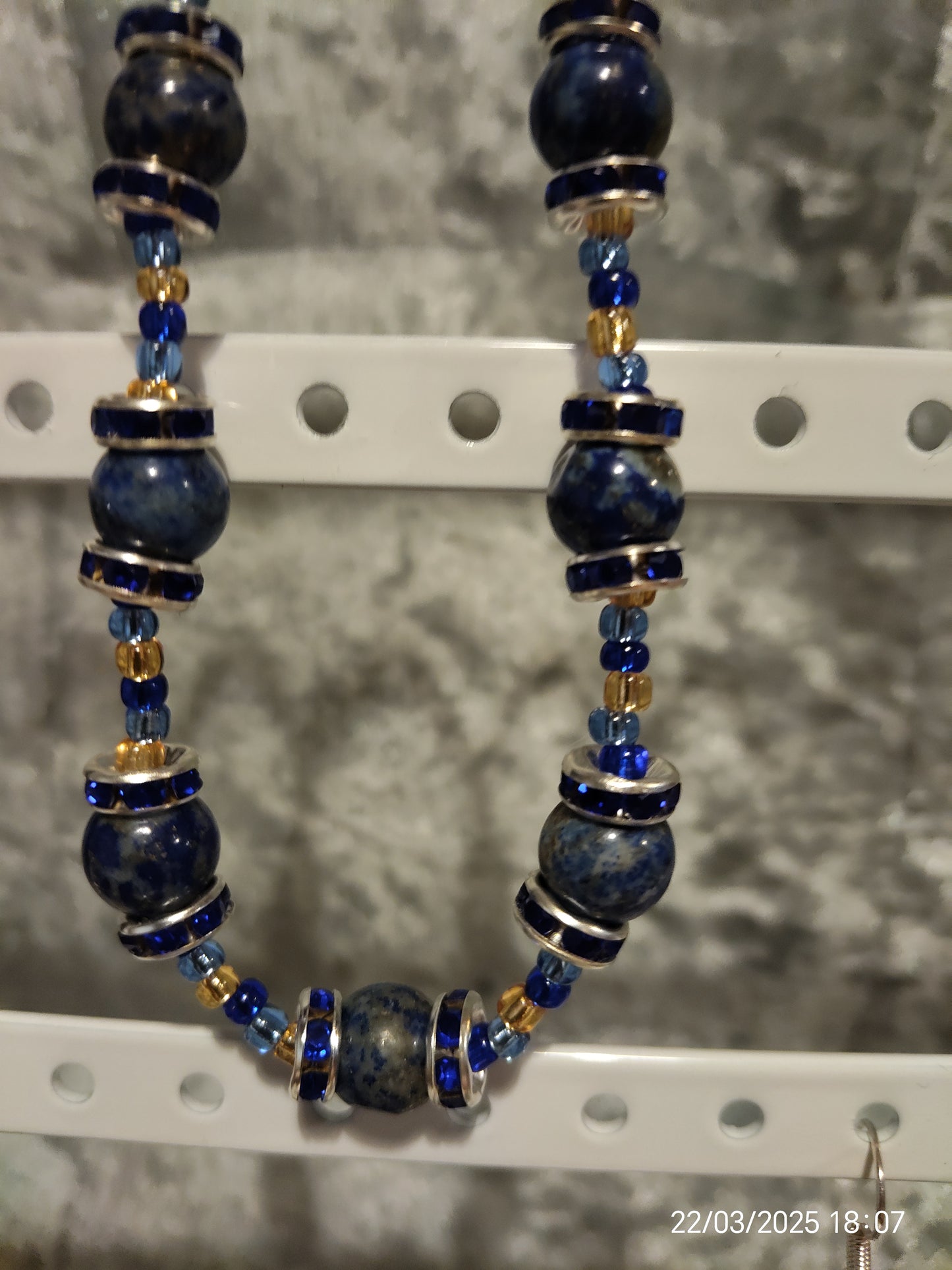 "Kokcha River"Bracelet and Earrings set, Lapis Lazuli