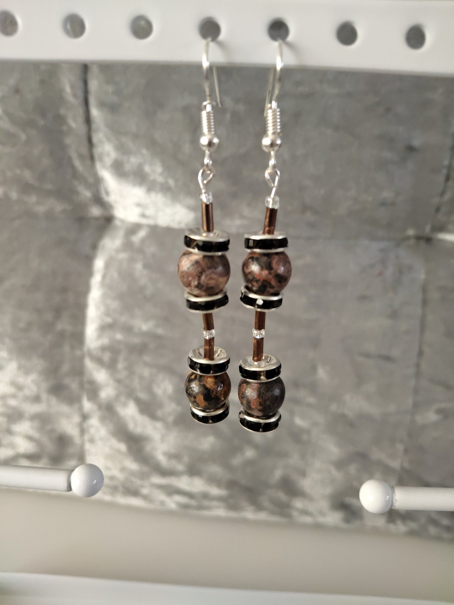 Wild Side Bracelet and Earrings set, Leopard jasper